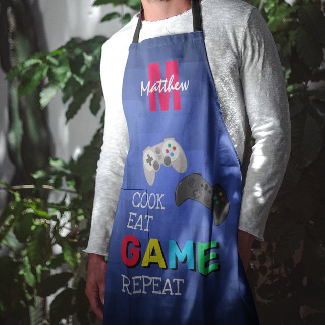 Personalized Funny Gamers All-Over Print Apron (Creator Uploaded)