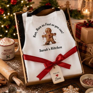 Personalized Funny Gingerbread Christmas Baking Apron