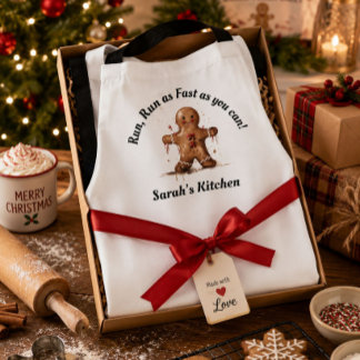 Personalized Funny Gingerbread Christmas Baking Apron
