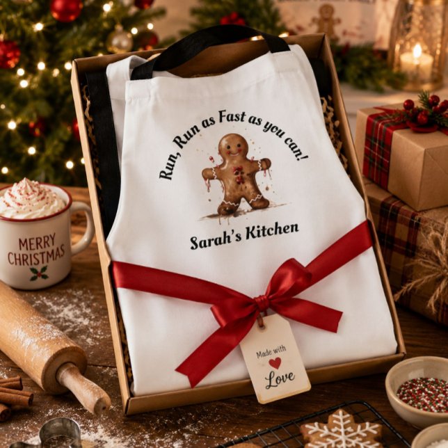 Personalized Funny Gingerbread Christmas Baking Apron (Creator Uploaded)