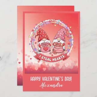 Personalized Funny Gnome Valentine  Card