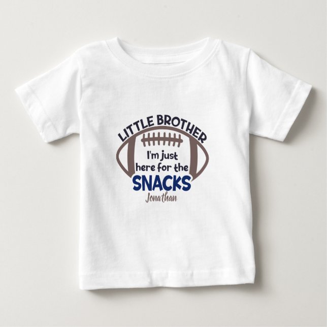 Personalized Funny Here for The Snacks Football  Baby T-Shirt (Front)