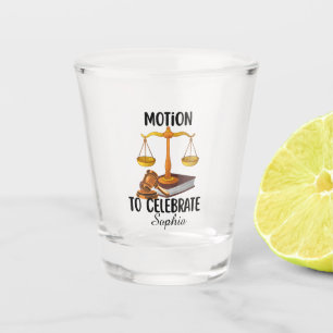 Personalized funny law graduate shot glass