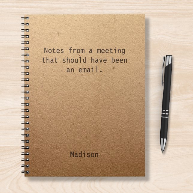 Personalized Funny Meeting Notes Coworker Gift Notebook (Creator Uploaded)
