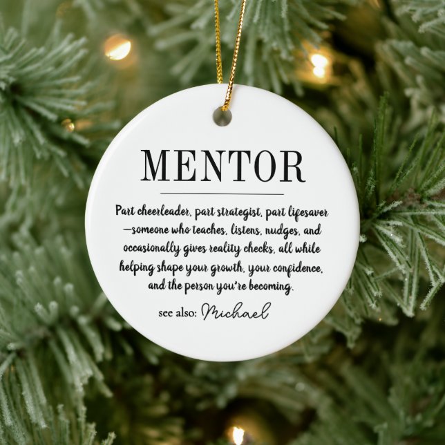 Personalized  Funny Mentor Life Coach Adviser  Ceramic Ornament (Tree)