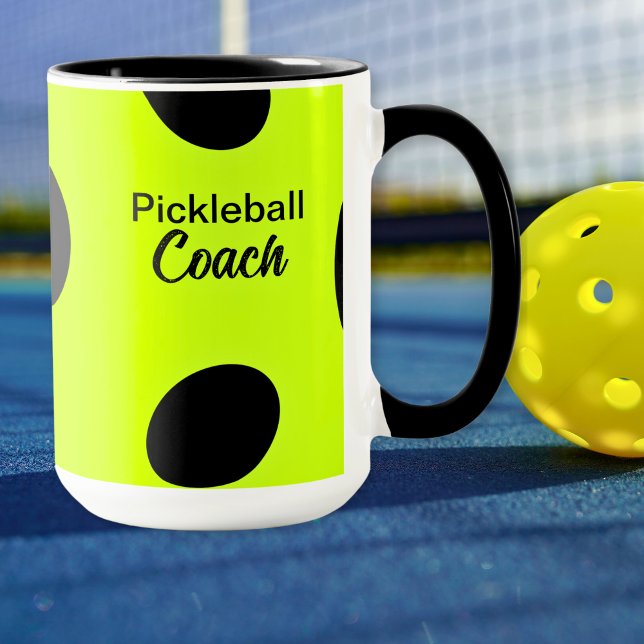 PERSONALIZED Funny Pickleball Coach Yellow Ball Mug (PERSONALIZED Funny Pickleball Coach Yellow Ball Mug)
