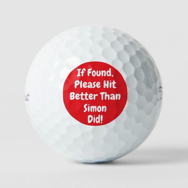 personalized funny red golf balls (Front)