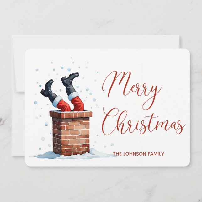 Personalized Funny Santa Christmas greeting card  (Front)