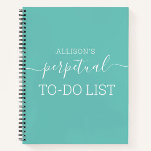 Personalized Funny To-Do List Teal Notebook