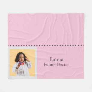Personalized Future Doctor Kids with Name & Photo Fleece Blanket