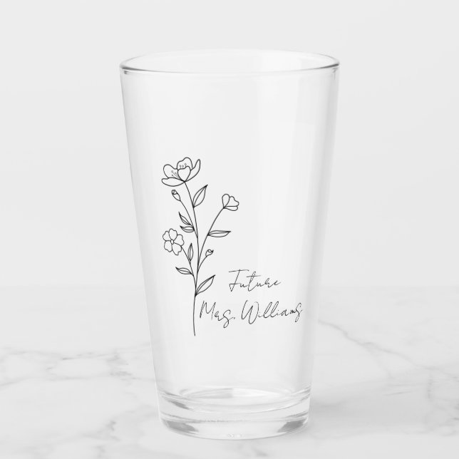 Personalized future Mrs iced coffee cup custom  (Front)