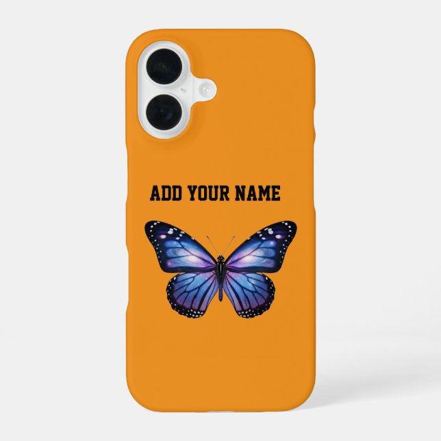 Personalized Galaxy Butterfly Cosmic Nebula Aesthe iPhone 16 Case (Back)
