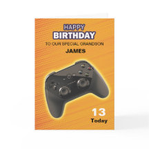 Personalized Game Controller Birthday Card