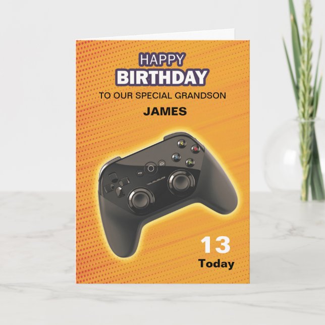 Personalized Game Controller Birthday Card (Front)