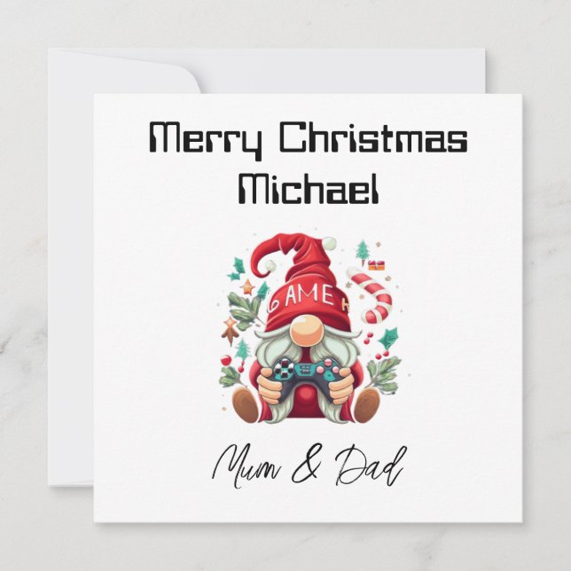 Personalized Gamer Christmas Card (Front)