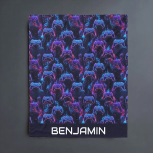 Personalized Gaming Controller Boys Fleece Blanket