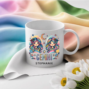 Personalized Gemini Colorful Astrology Zodiac Coffee Mug