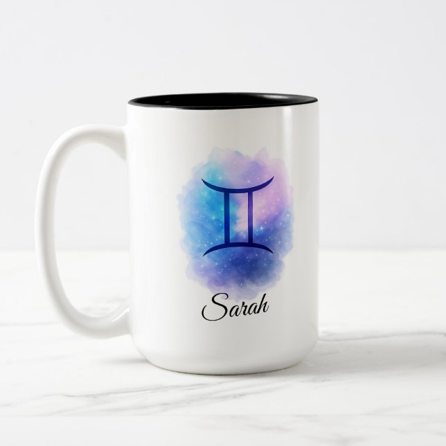 Personalized Gemini Mug Gift for Birthday, Star  (Left)