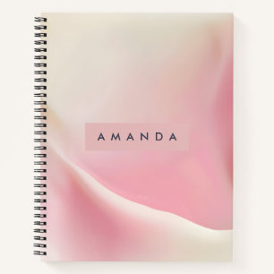 Personalized Gentle Pink Silk Wave Design Notebook