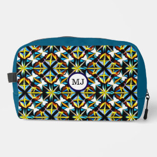 Personalized Geometric Blue Travel Bag