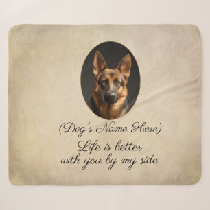 Personalized German Shepherd by My Side Sherpa Blanket