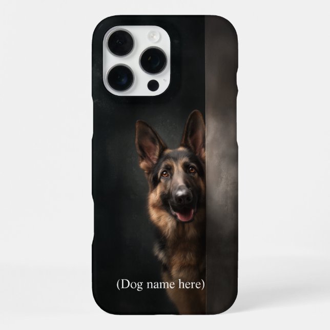 Personalized German Shepherd Portrait iPhone Case (Back)