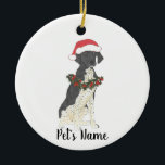 Personalized German Shorthaired Pointer (Black) Ceramic Ornament<br><div class="desc">Make the nice list this year with a personalized ornament of your sweet pointer elf!</div>