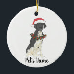 Personalized German Shorthaired Pointer (Black) Ceramic Ornament<br><div class="desc">Make the nice list this year with a personalized ornament of your sweet pointer elf!</div>