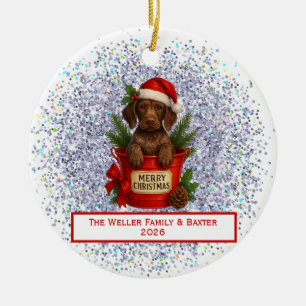 Personalized German Shorthaired Pointer Christmas Ceramic Ornament