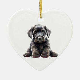 Personalized Giant Schnauzer Puppy Ceramic Ornament