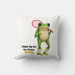 Personalized Giddy Up For The Game Daddy   Quirky  Cushion