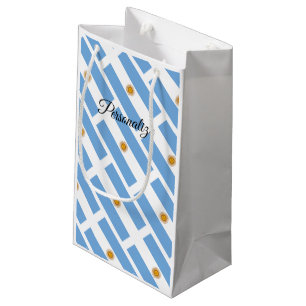 Personalized gift bags with Argentina country flag