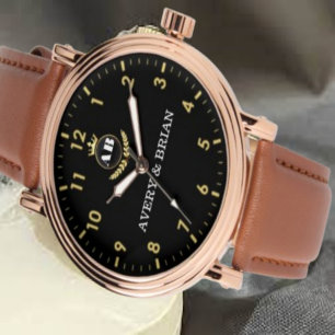 Personalized Gift Custom couple monogram  Watch