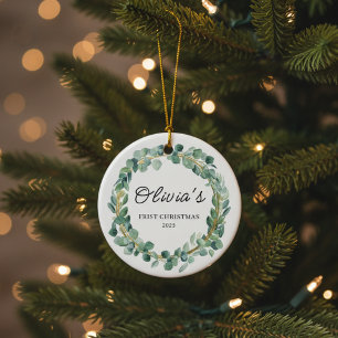 Personalized Gift   Custom Name Holiday Keepsake  Ceramic Ornament