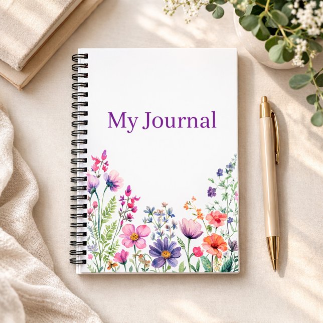 Personalized Gift for Her Wildflower  Notebook (Creator Uploaded)