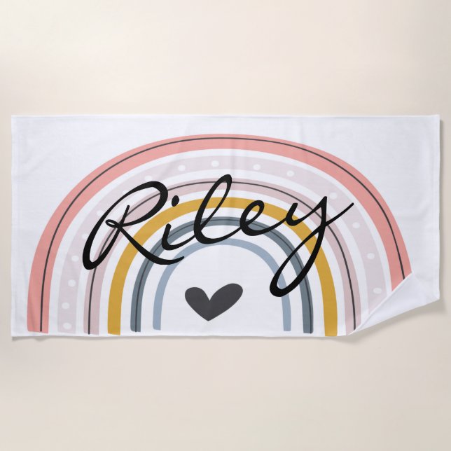 PERSONALIZED GIFT, KIDS, BIRTHDAY FAVOR, BEACH BEACH TOWEL (Front)