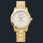 Personalized Gift Stylish Custom Name & Monogram Watch<br><div class="desc">Boho Style Couple Names Floral Monogram Watch – A beautifully designed personalized watch that blends bohemian charm with timeless elegance. Featuring delicate floral accents and a stylish monogram, this watch is perfect for couples celebrating love, weddings, anniversaries, or engagements. Customize it with your names, initials, and a special date to...</div>