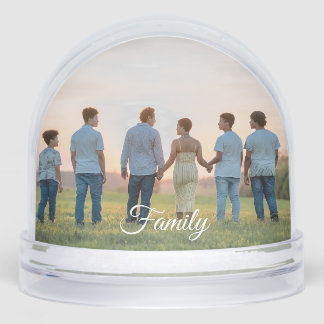 Personalized gift with two photos Custom text Snowglobe