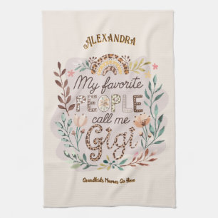 ❤️Personalized GIGI Gifts Add Grandkids Names Tea Towel