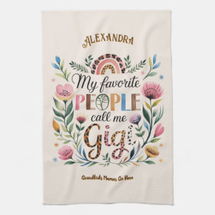 ❤️Personalized GIGI Gifts Add Grandkids Names Tea Towel
