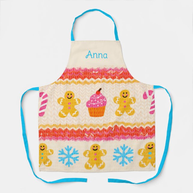 Personalized Gingerbread Baking Apron (Front)