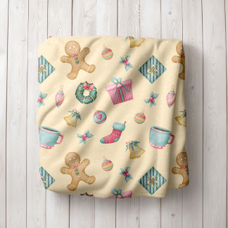 Personalized Gingerbread Christmas Fleece Blanket