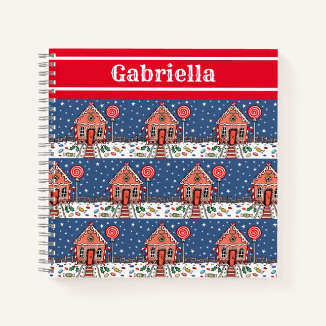 Personalized Gingerbread House Notebook (Front)