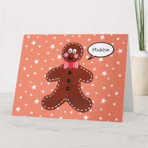 Personalized Gingerbread Man Christmas Card