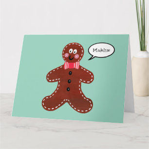 Personalized Gingerbread Man Christmas Card