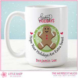 Personalized Gingerbread Man Christmas Cookie Coffee Mug
