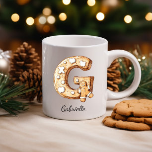 Personalized Gingerbread Monogram Christmas Coffee Mug