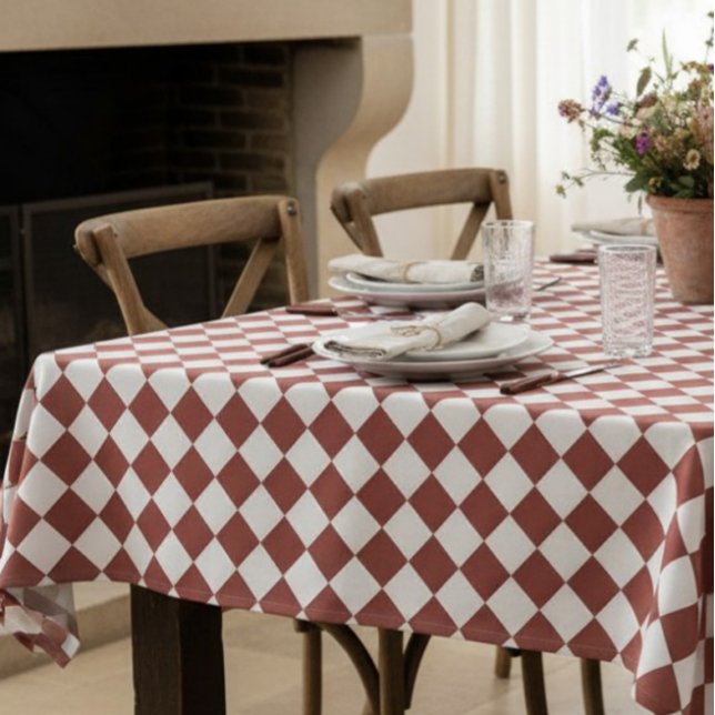 Personalized Gingham Tablecloth, Wine Red  Tablecloth (Creator Uploaded)