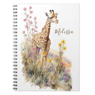 Personalized Giraffe School Office Notebook Gift