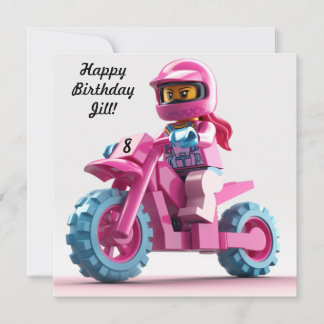 Personalized Girl Motocross Invitation
